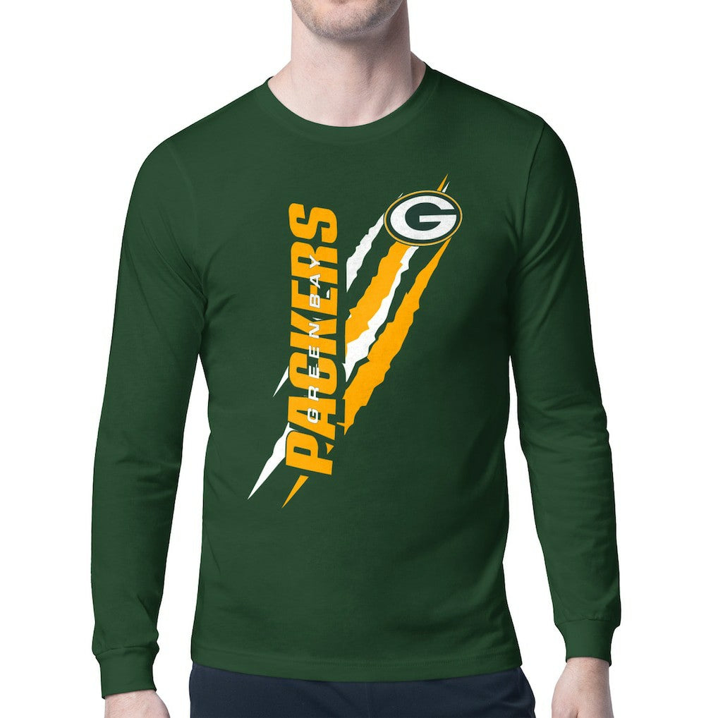 Green Bay Packers Starter Color Scratch Long Sleeve T-Shirt - Green for sale