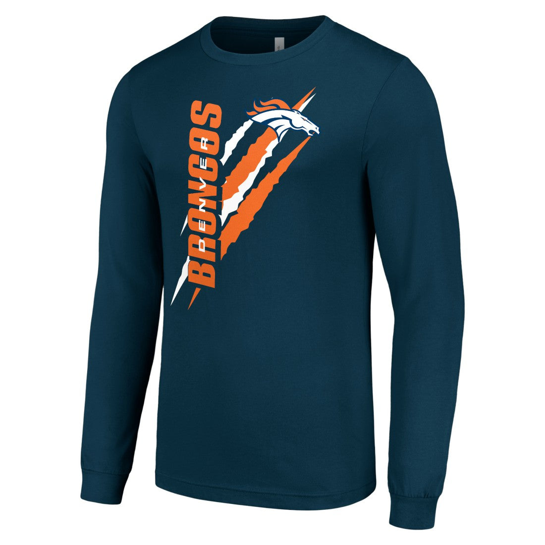 Denver Broncos Starter Color Scratch Long Sleeve T-Shirt - Navy cheap