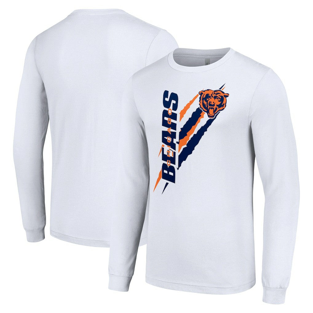 Chicago Bears Starter Color Scratch Long Sleeve T-Shirt - White sale