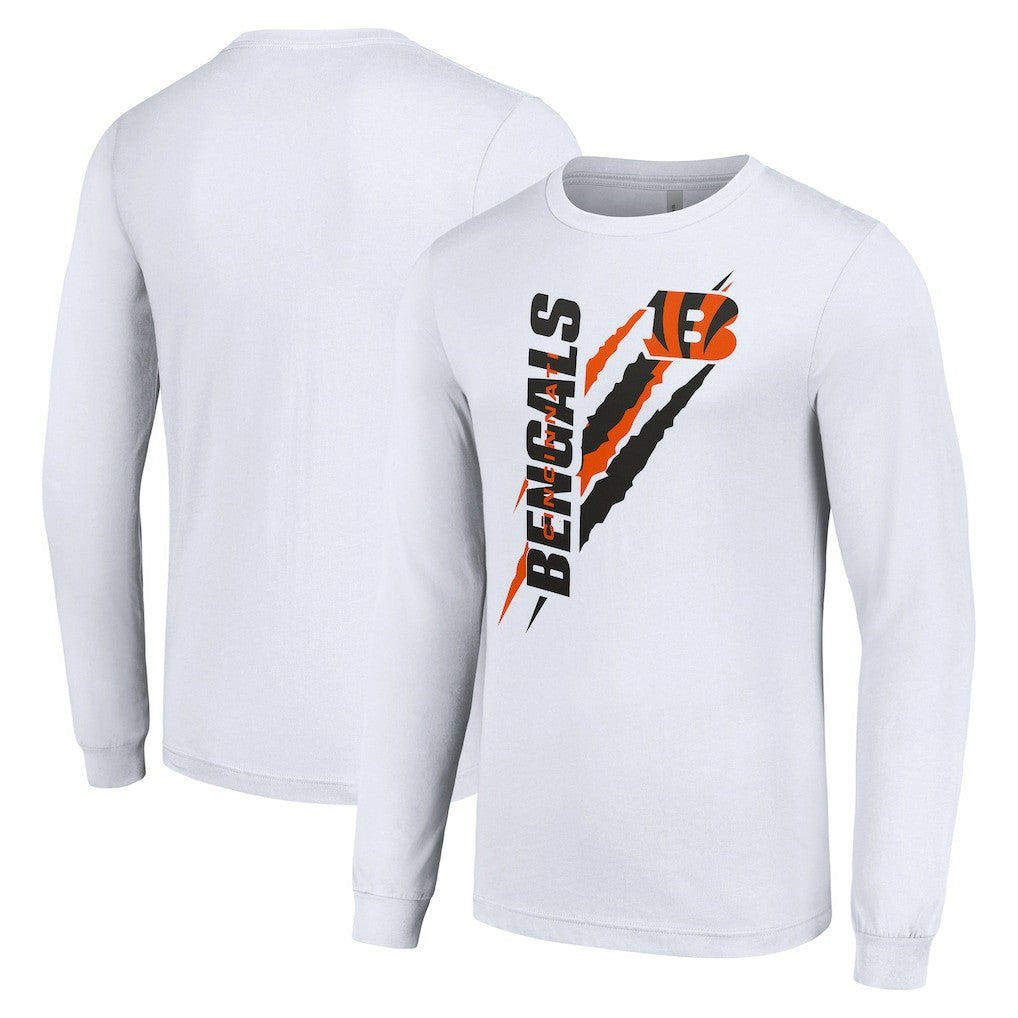 Cincinnati Bengals Starter Color Scratch Long Sleeve T-Shirt - White for sale