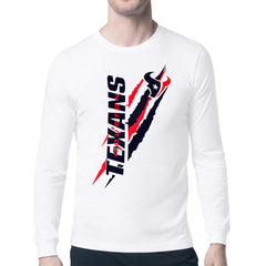 Houston Texans Starter Color Scratch Long Sleeve T-Shirt - White outlet