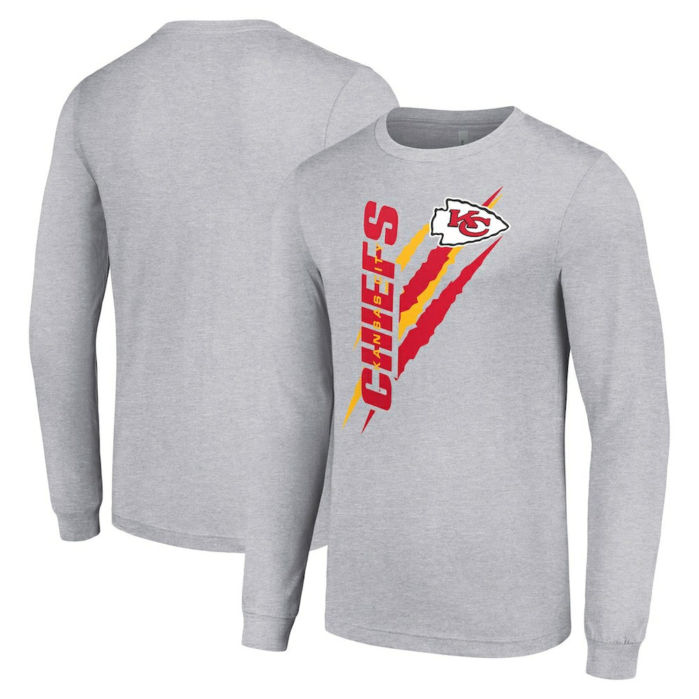 Kansas City Chiefs Starter Color Scratch Long Sleeve T-Shirt - Heather Gray outlet