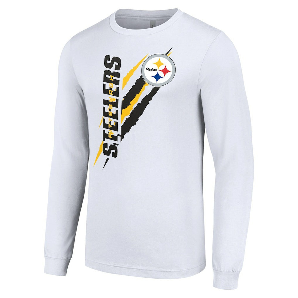 Pittsburgh Steelers Starter Color Scratch Long Sleeve T-Shirt - White cheap