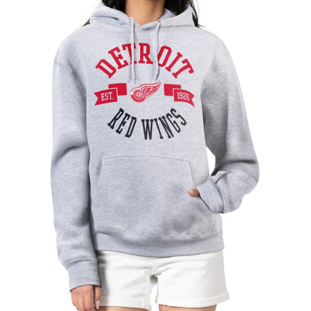 Detroit Red Wings G-III 4Her by Carl Banks Women's City Graphic Fleece Pullover Hoodie Heather Gray