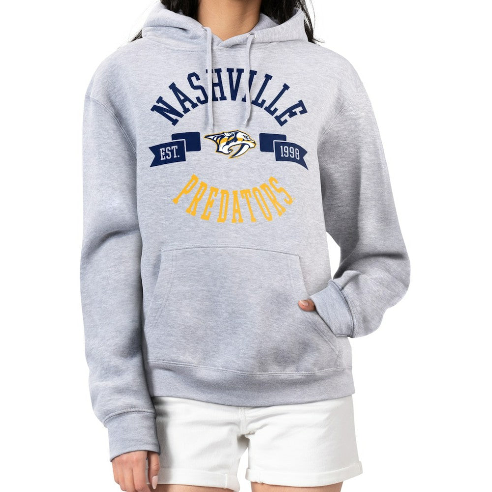 Nashville Predators G-III 4Her by Carl Banks Women's City Graphic Fleece Pullover Hoodie Heather Gray