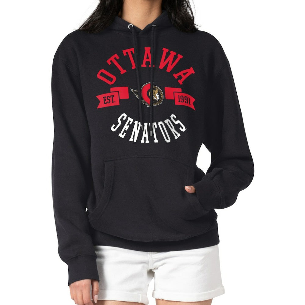 Ottawa Senators G-III 4Her by Carl Banks Women's City Graphic Fleece Pullover Hoodie Black