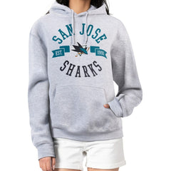 San Jose Sharks G-III 4Her by Carl Banks Women's City Graphic Fleece Pullover Hoodie Heather Gray