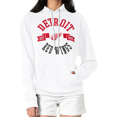 Detroit Red Wings G-III 4Her by Carl Banks Women's City Graphic Fleece Pullover Hoodie White