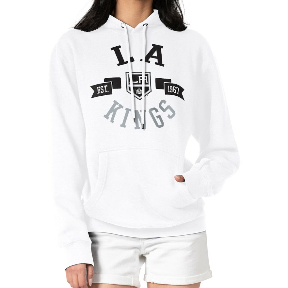 Los Angeles Kings G-III 4Her by Carl Banks Women's City Graphic Fleece Pullover Hoodie White