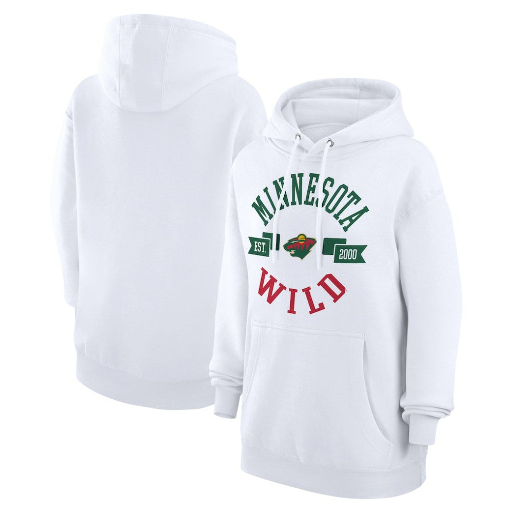 Minnesota Wild G-III 4Her by Carl Banks Women's City Graphic Fleece Pullover Hoodie White