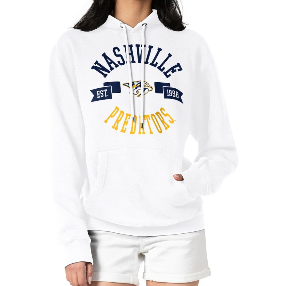 Nashville Predators G-III 4Her by Carl Banks Women's City Graphic Fleece Pullover Hoodie White