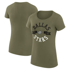 Dallas Stars G-III 4Her by Carl Banks Women's Super-Slim Fit Lightweight City Graphic Sport Crewneck T-Shirt Green