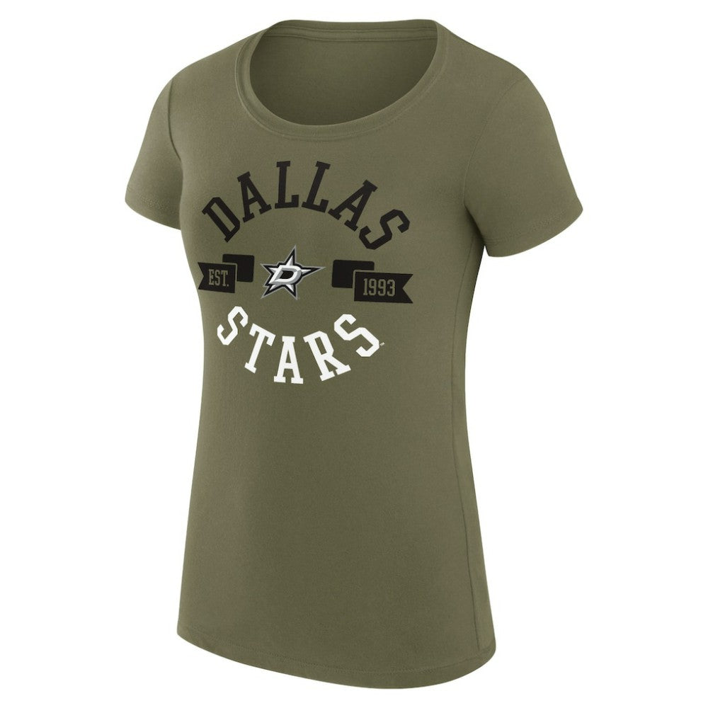 Dallas Stars G-III 4Her by Carl Banks Women's Super-Slim Fit Lightweight City Graphic Sport Crewneck T-Shirt Green