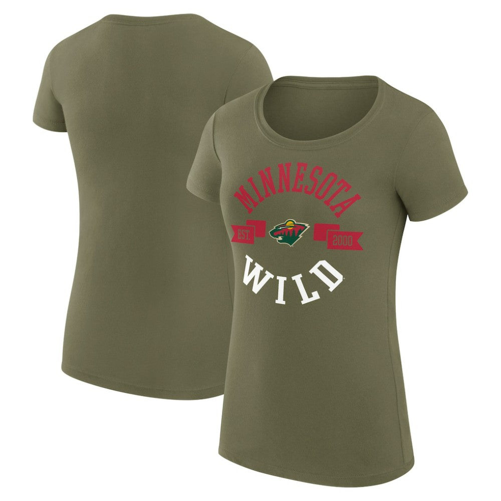 Minnesota Wild G-III 4Her by Carl Banks Women's Super-Slim Fit Lightweight City Graphic Sport Crewneck T-Shirt Green