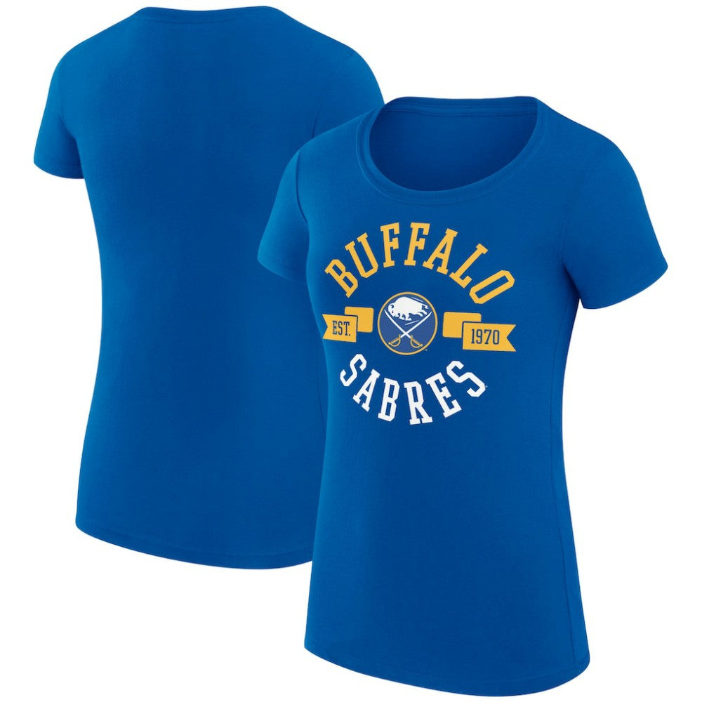 Buffalo Sabres G-III 4Her by Carl Banks Women's Super-Slim Fit Lightweight City Graphic Sport Crewneck T-Shirt Royal