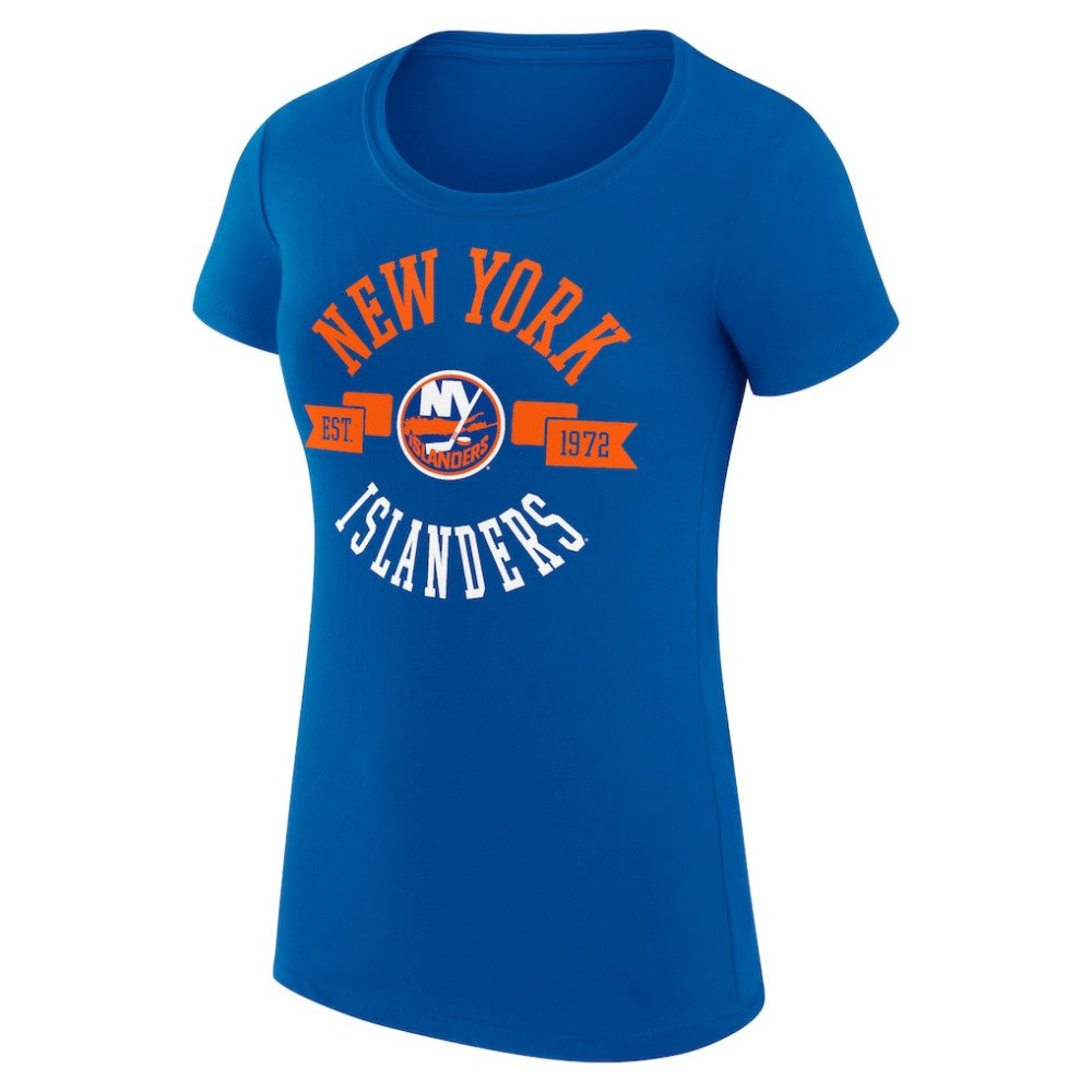 New York Islanders G-III 4Her by Carl Banks Women's Super-Slim Fit Lightweight City Graphic Sport Crewneck T-Shirt Royal