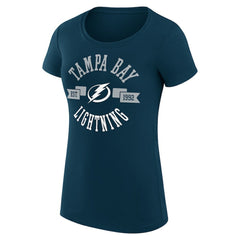 Tampa Bay Lightning G-III 4Her by Carl Banks Women's Super-Slim Fit Lightweight City Graphic Sport Crewneck T-Shirt Navy