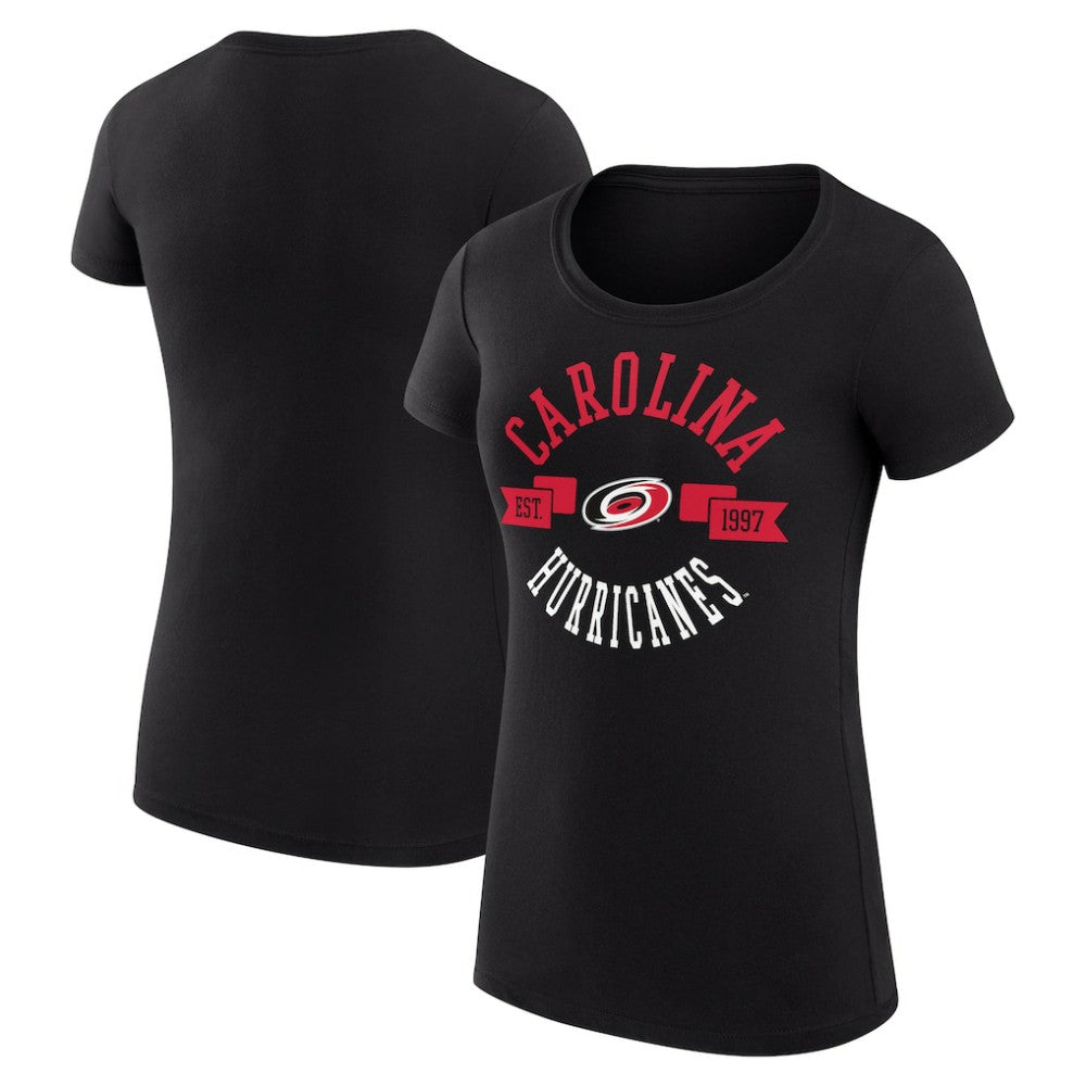 Carolina Hurricanes G-III 4Her by Carl Banks Women's Super-Slim Fit Lightweight City Graphic Sport Crewneck T-Shirt Black