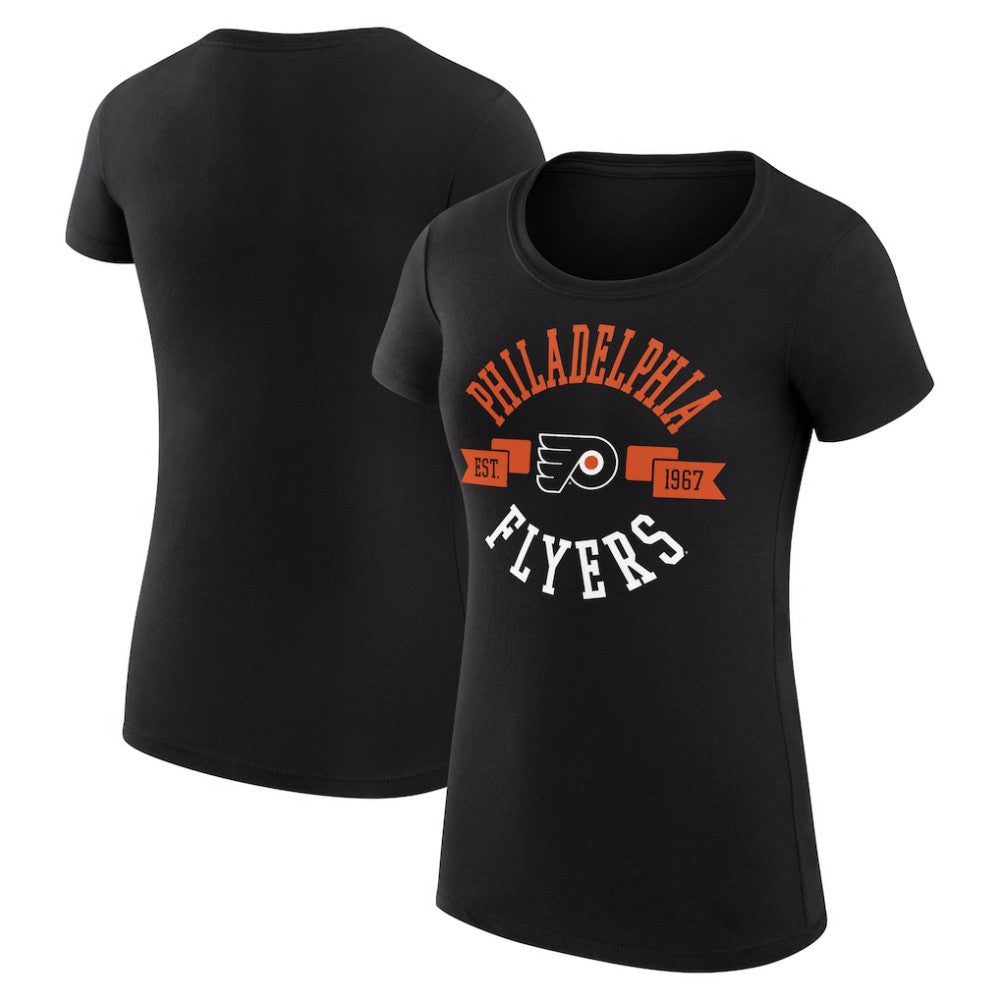 Philadelphia Flyers G-III 4Her by Carl Banks Women's Super-Slim Fit Lightweight City Graphic Sport Crewneck T-Shirt Black