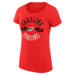 Carolina Hurricanes G-III 4Her by Carl Banks Women's Super-Slim Fit Lightweight City Graphic Sport Crewneck T-Shirt Red
