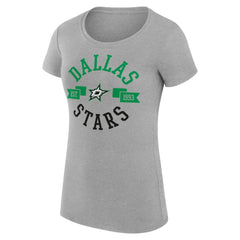 Dallas Stars G-III 4Her by Carl Banks Women's Super-Slim Fit Lightweight City Graphic Sport Crewneck T-Shirt Heather Gray