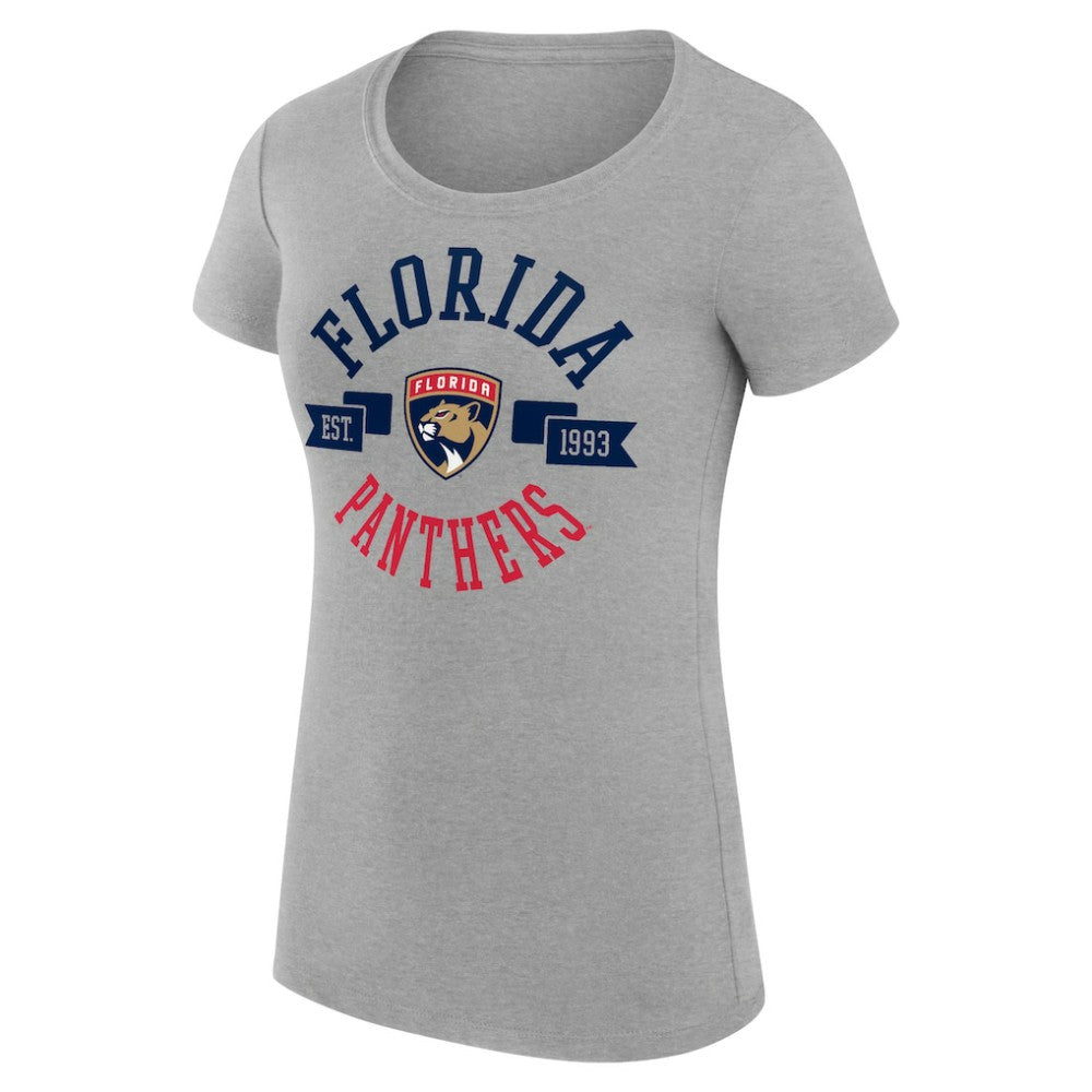 Florida Panthers G-III 4Her by Carl Banks Women's Super-Slim Fit Lightweight City Graphic Sport Crewneck T-Shirt Heather Gray