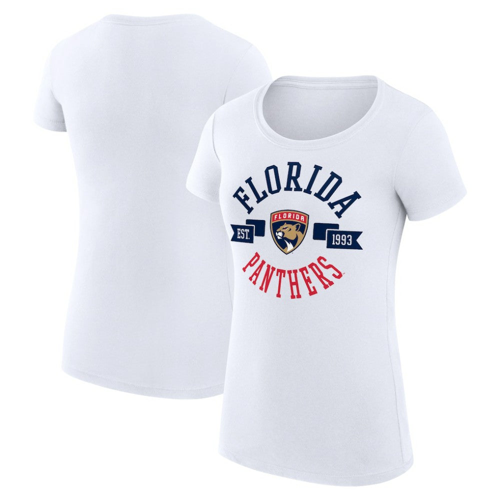 Florida Panthers G-III 4Her by Carl Banks Women's Super-Slim Fit Lightweight City Graphic Sport Crewneck T-Shirt White