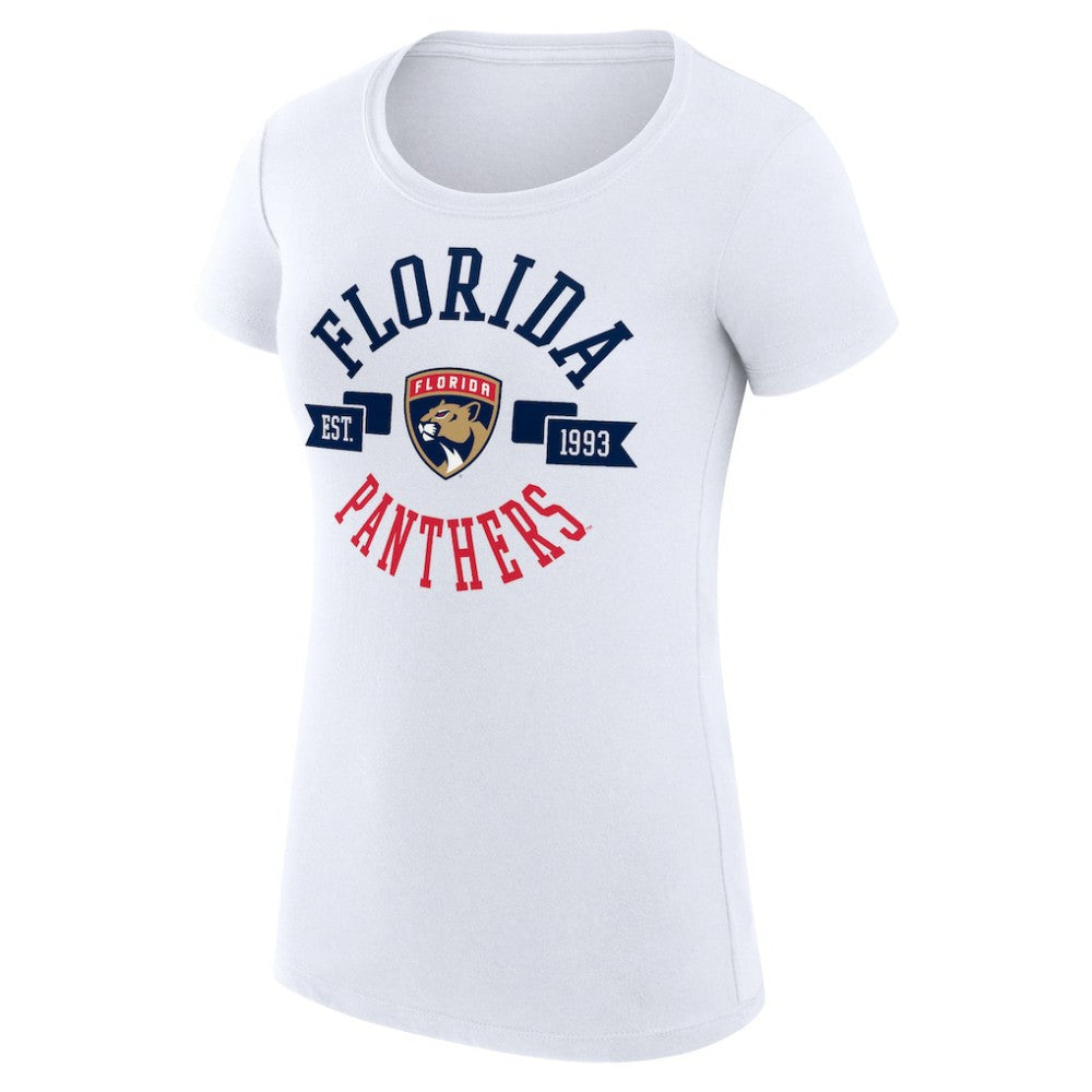 Florida Panthers G-III 4Her by Carl Banks Women's Super-Slim Fit Lightweight City Graphic Sport Crewneck T-Shirt White