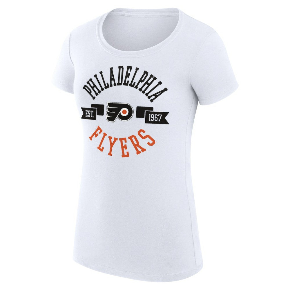 Philadelphia Flyers G-III 4Her by Carl Banks Women's Super-Slim Fit Lightweight City Graphic Sport Crewneck T-Shirt White