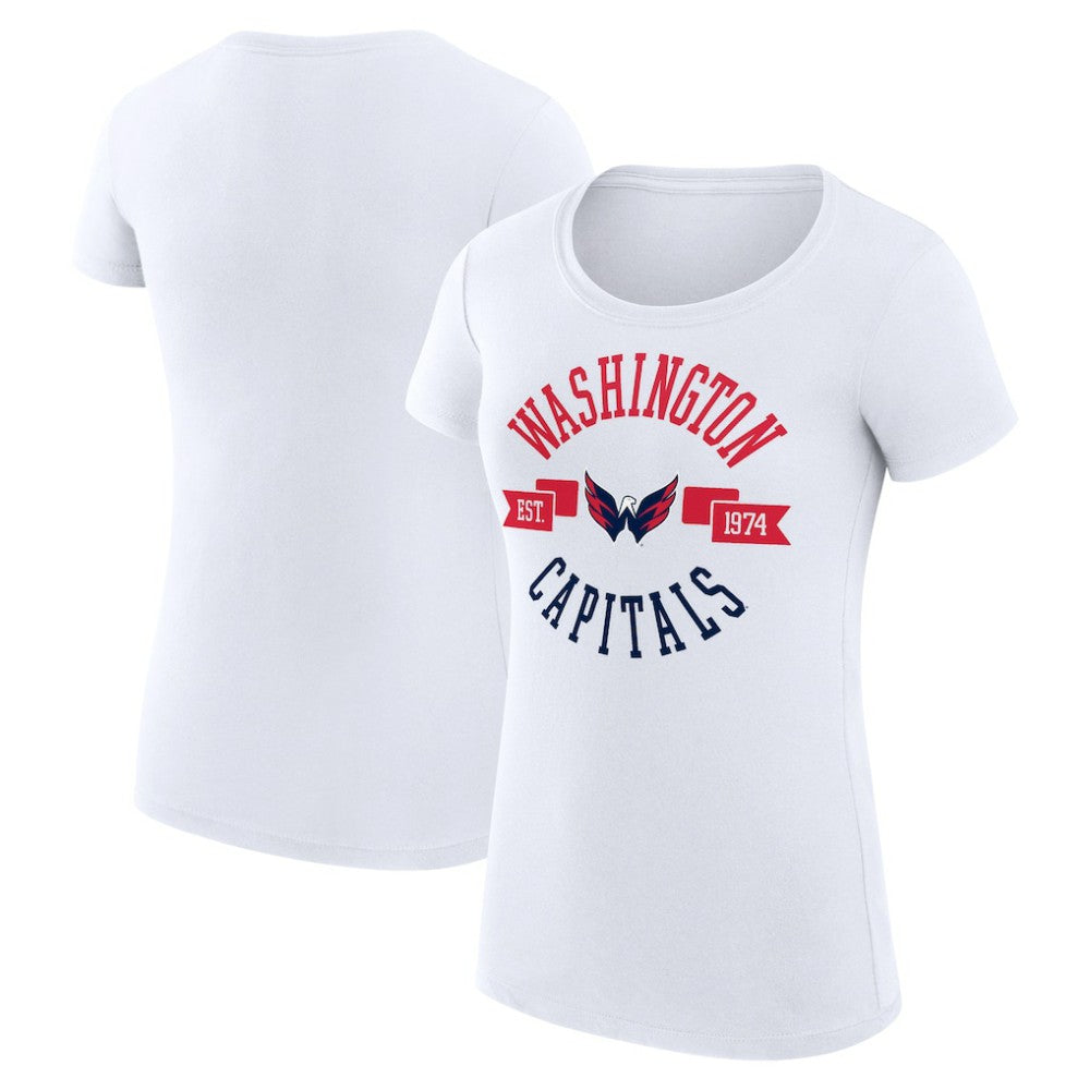 Washington Capitals G-III 4Her by Carl Banks Women's Super-Slim Fit Lightweight City Graphic Sport Crewneck T-Shirt White