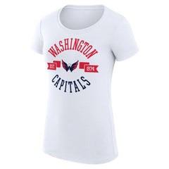 Washington Capitals G-III 4Her by Carl Banks Women's Super-Slim Fit Lightweight City Graphic Sport Crewneck T-Shirt White