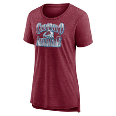 Colorado Avalanche Women's Crash the Net Tri-Blend T-Shirt Burgundy