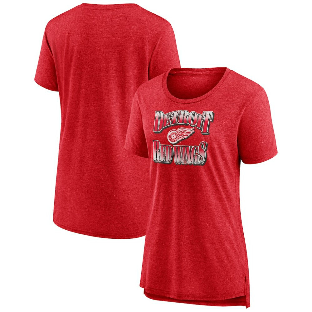 Detroit Red Wings Women's Crash the Net Tri-Blend T-Shirt Red