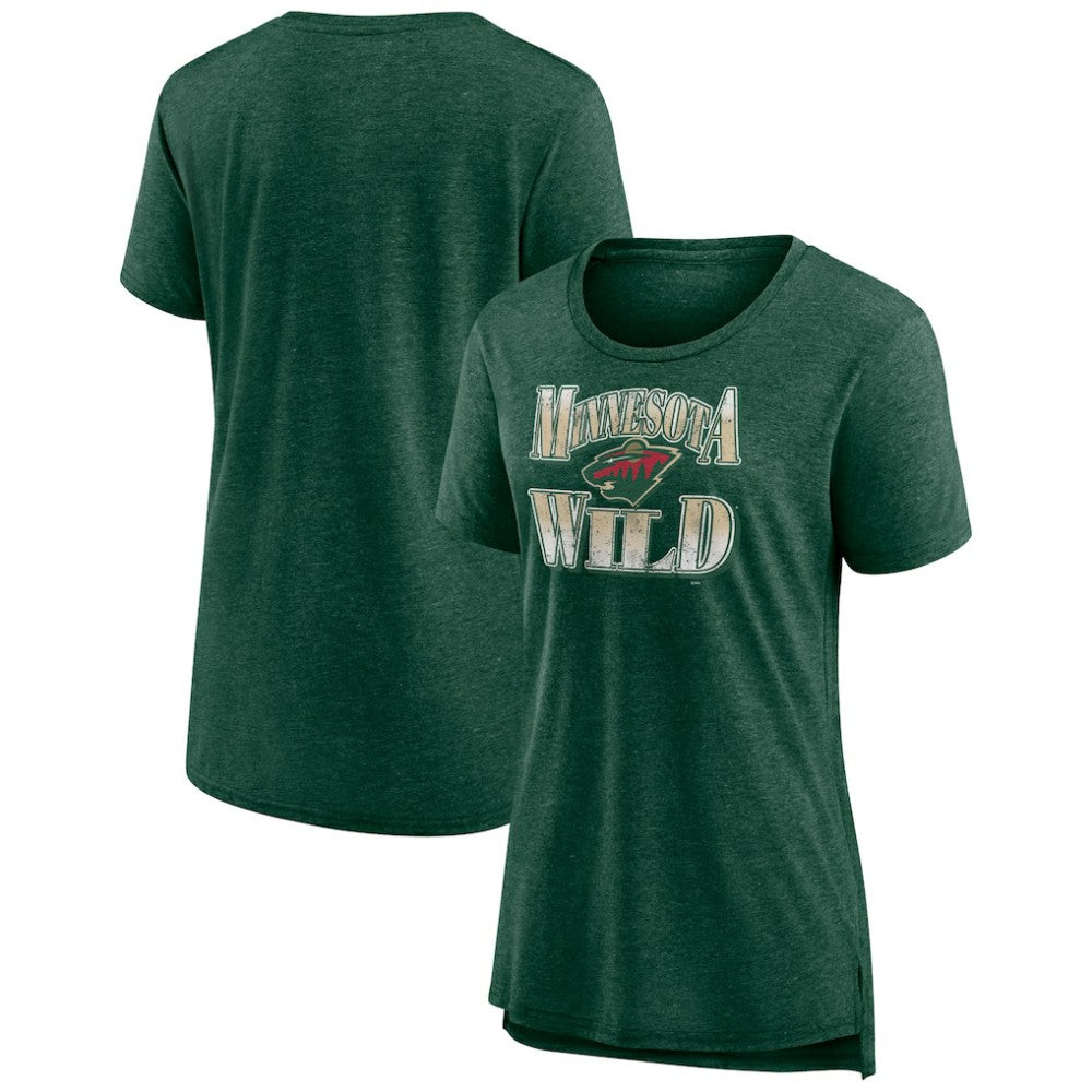Minnesota Wild Women's Crash the Net Tri-Blend T-Shirt Green