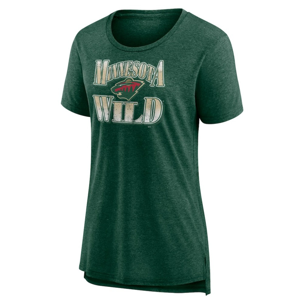 Minnesota Wild Women's Crash the Net Tri-Blend T-Shirt Green