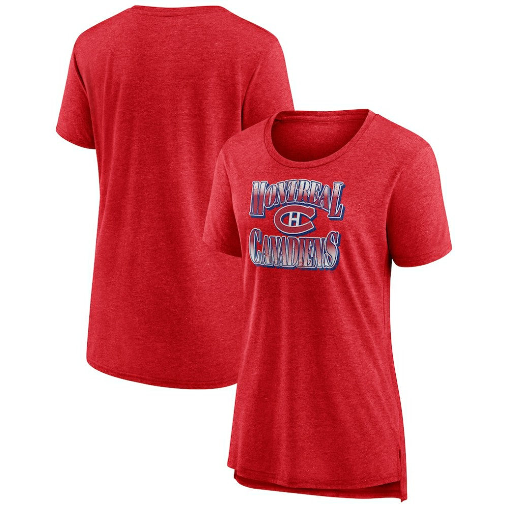 Montreal Canadiens Women's Crash the Net Tri-Blend T-Shirt Red