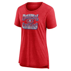 Montreal Canadiens Women's Crash the Net Tri-Blend T-Shirt Red