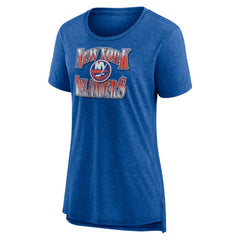 New York Islanders Women's Crash the Net Tri-Blend T-Shirt Royal