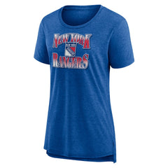 New York Rangers Women's Crash the Net Tri-Blend T-Shirt Royal