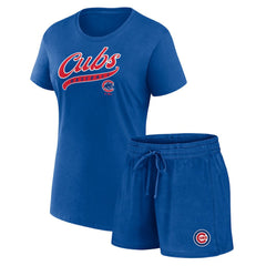Chicago Cubs Women's Start to Finish T-Shirt & Shorts Combo Pack - Royal