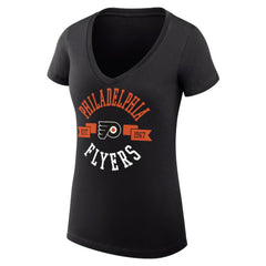 Philadelphia Flyers G-III 4Her by Carl Banks Women's Super-Slim Fit Lightweight City Graphic V-Neck T-Shirt Black