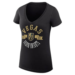 Vegas Golden Knights G-III 4Her by Carl Banks Women's Super-Slim Fit Lightweight City Graphic V-Neck T-Shirt Black
