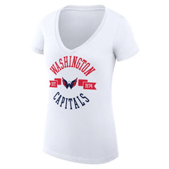 Washington Capitals G-III 4Her by Carl Banks Women's Super-Slim Fit Lightweight City Graphic V-Neck T-Shirt White