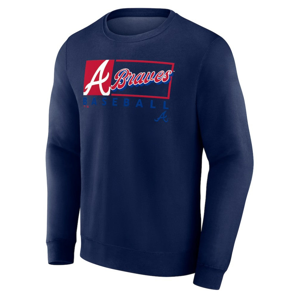 Atlanta Braves Focus Fleece Pullover Sweatshirt - Navy