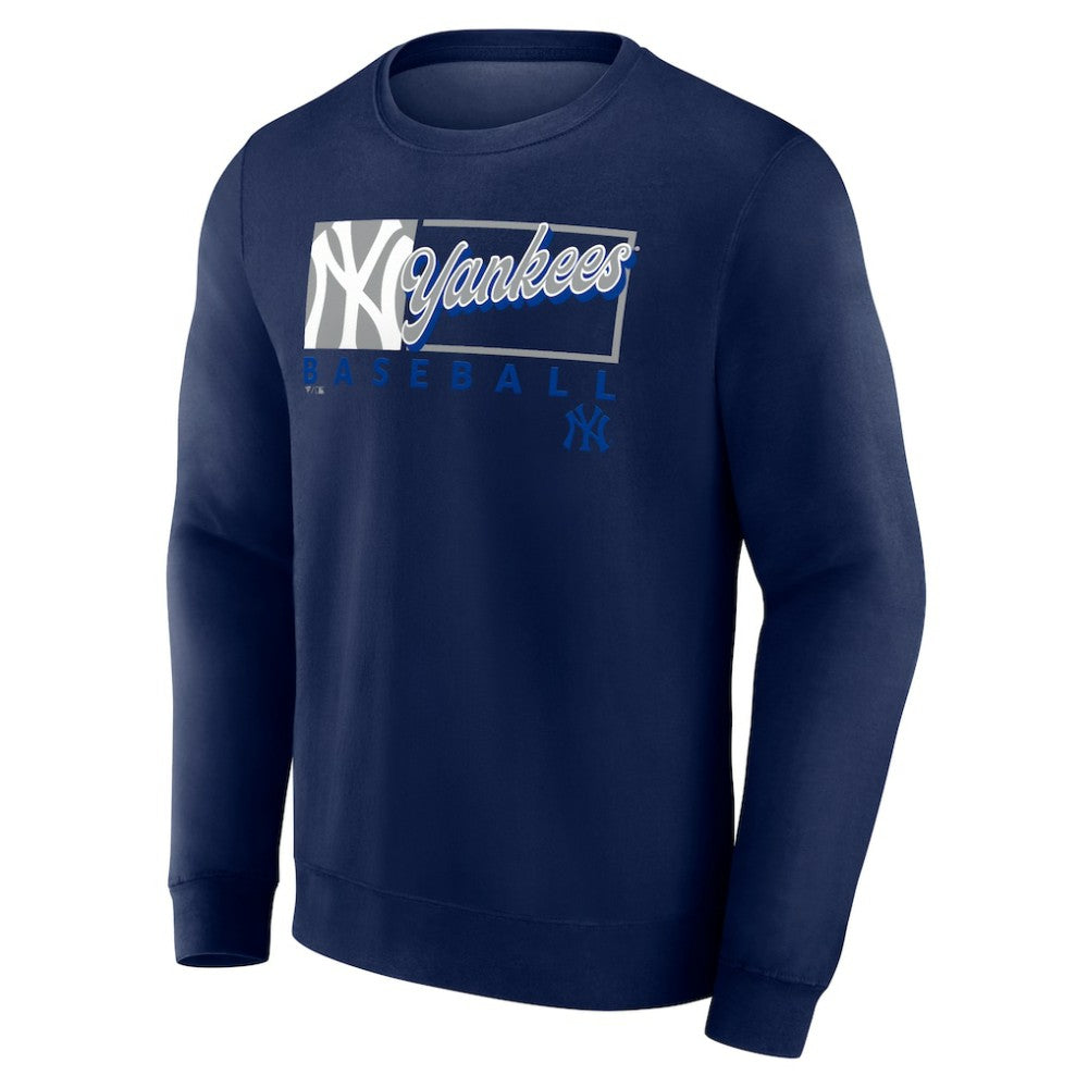 New York Yankees Focus Fleece Pullover Sweatshirt - Navy