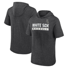 Chicago White Sox Push Short Sleeve Pullover Hoodie - Heather Charcoal