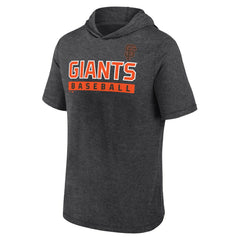 San Francisco Giants Push Short Sleeve Pullover Hoodie - Heather Charcoal
