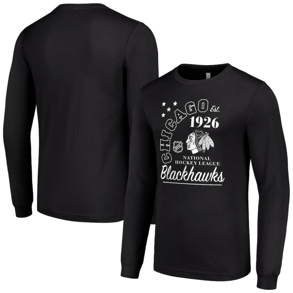 Chicago Blackhawks Starter Arch City Theme Graphic Long Sleeve T-Shirt Black