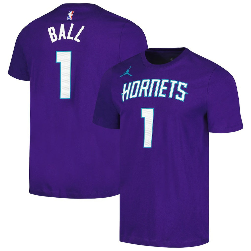 LaMelo Ball Charlotte Hornets Jordan Brand 2022/23 Statement Edition Name & Number T-Shirt - Purple outlet