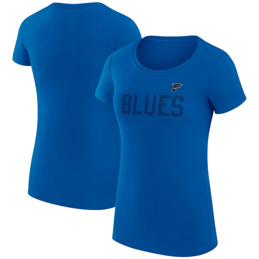 St. Louis Blues G-III 4Her by Carl Banks Women's Super-Slim Fit Lightweight Dot Print Team T-Shirt Blue